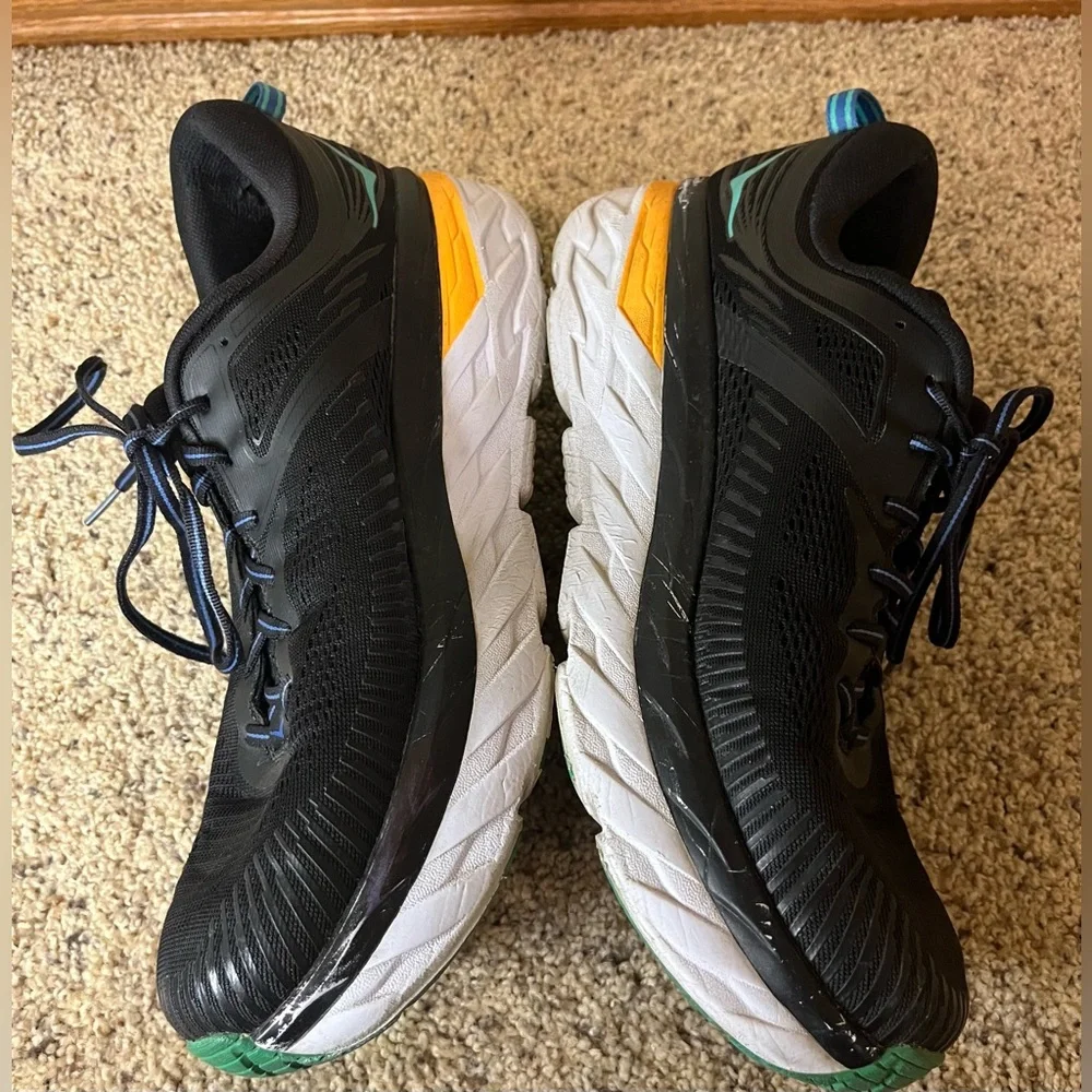 Hoka One One Black/Teal/Orange Men’s Bondi 7 Athletic Shoes Sz 12 - Picture 7 of 10